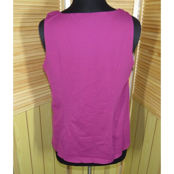 Lane Bryant Plum Satin + Mesh Jeweled CZ Detail Sleeveless Blouse Plus 18-20 - Picture 6 of 10